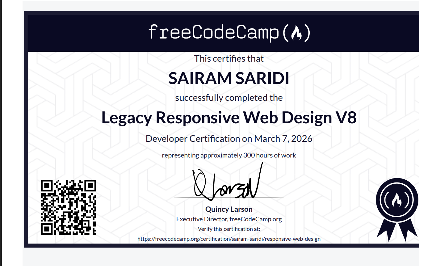 freeCodeCamp Responsive Web Design Certificate